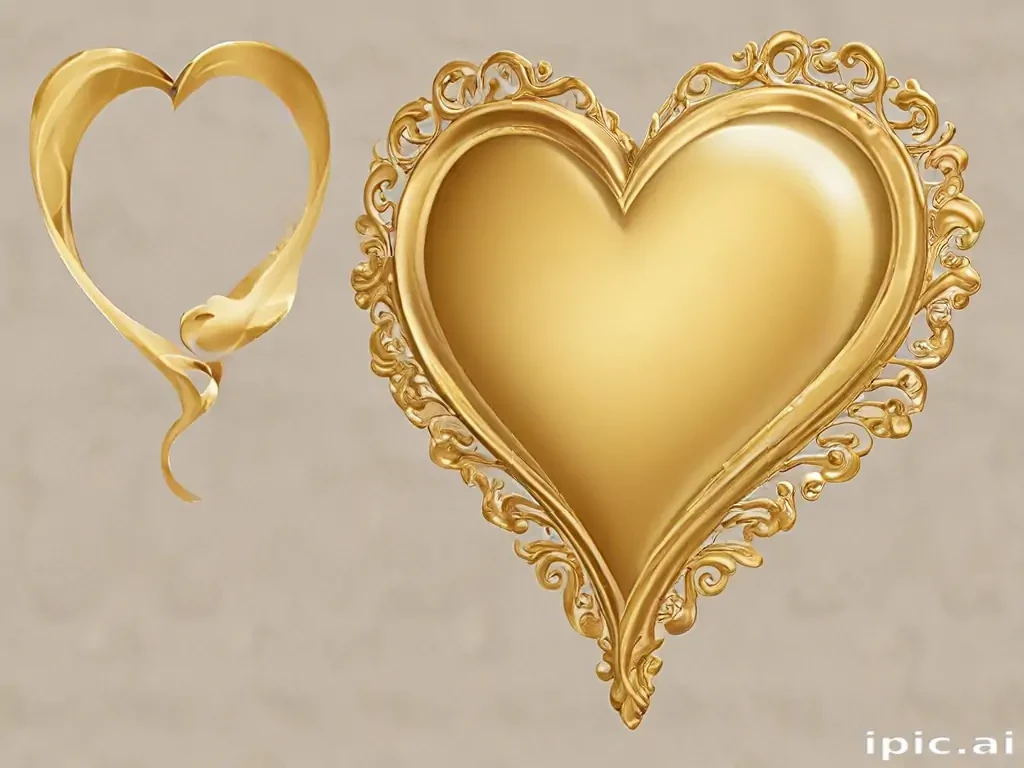 gold heart clipart
