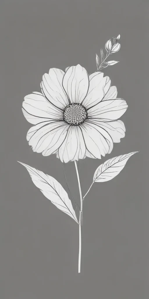 simple flower line art