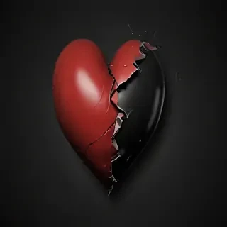 broken heart black background