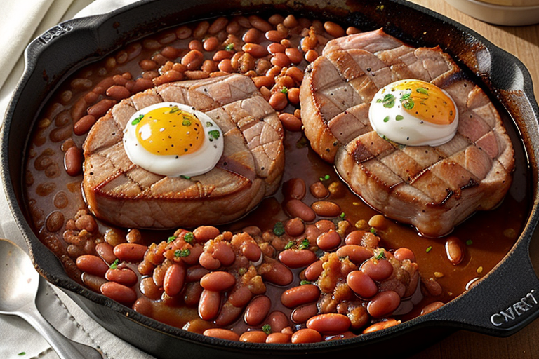pork chops and baked beans