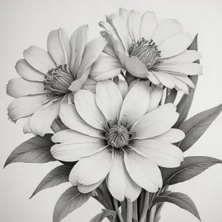 pencil drawing flowers