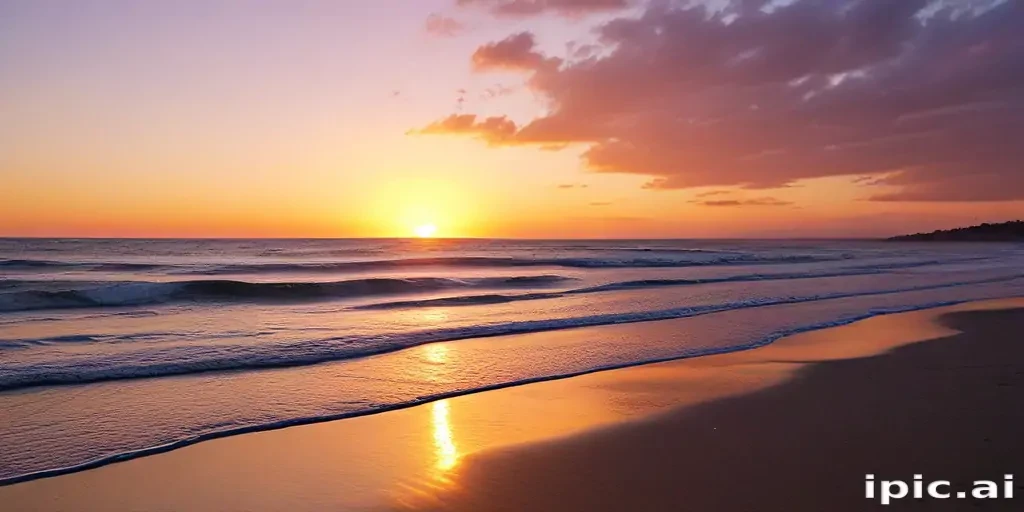 sun set on beach