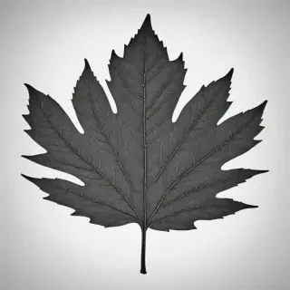 clipart of leaf black and white