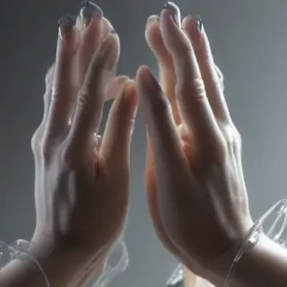 transparent praying hands