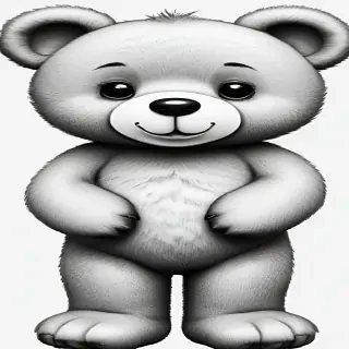 teddy bear clipart black and white