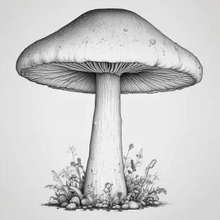 mushroom clip art black and white
