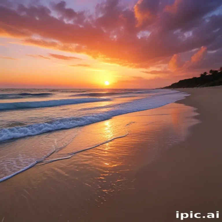 sunset on the beach backgrounds