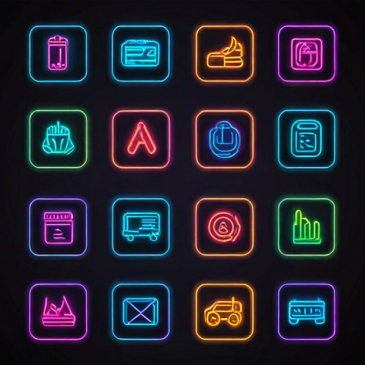 neon app icons