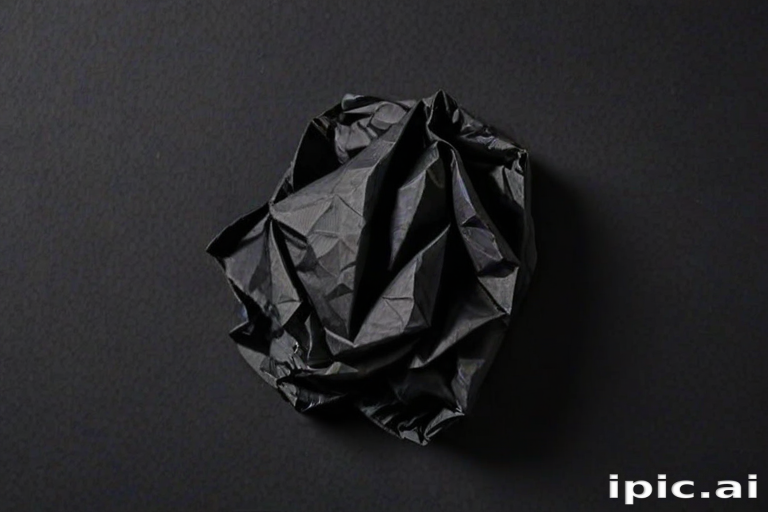 crumpled black paper