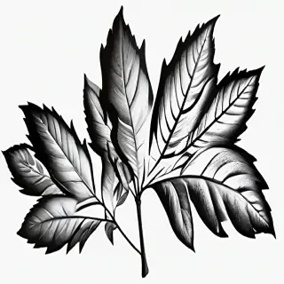leaf clip art black and white
