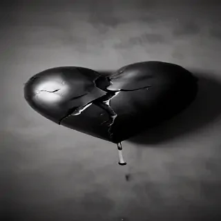 black broken heart
