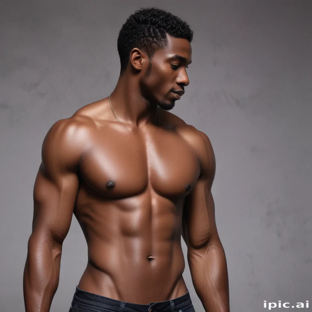 black shirtless man