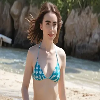 Lily Collins in bikini