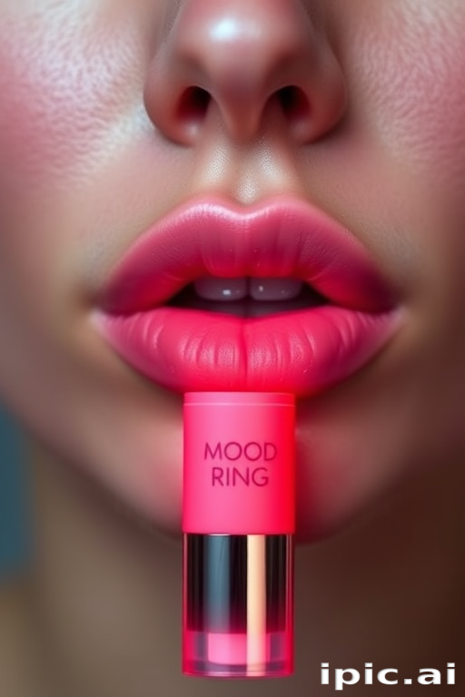 Color-changing lip balm named "Mood Ring" that adjusts to your unique pH level, creating a personalized pink shade for each wearer