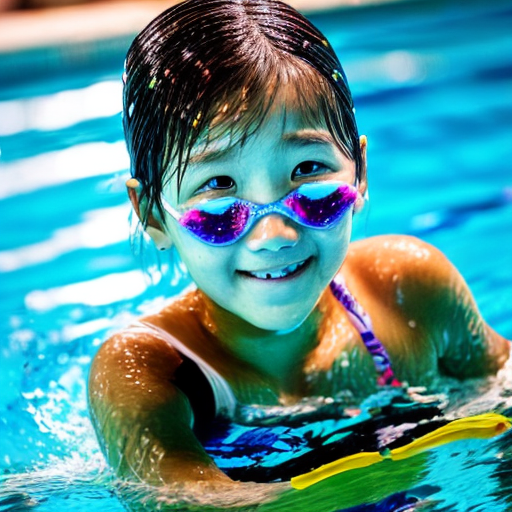 Free Ai Image Generator elementary school student working as swimmer