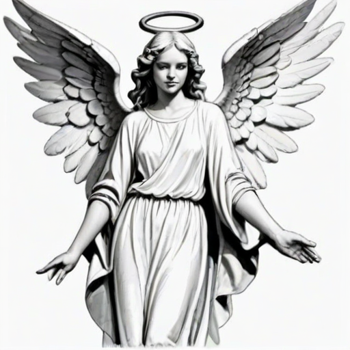 angel clip art black and white