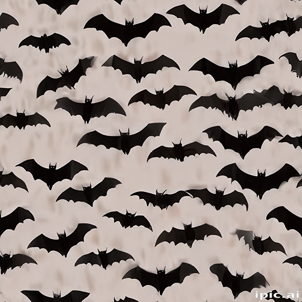 A Dark and Mysterious Pattern of Flying Bats Against a Soft Background.