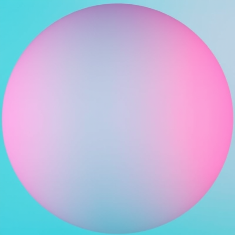 Create a high-resolution circular gradient image with a smooth transition from pink at the top to teal at the bottom, shot with a DSLR camera using a 50mm lens at f/1.8 for shallow depth of field, ISO 100, and a soft natural light setup for enhanced vibrancy.
