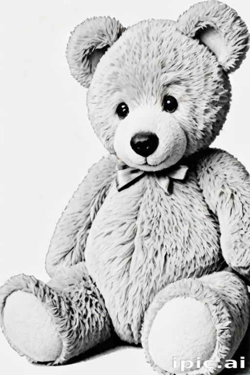 teddy bear clipart black and white