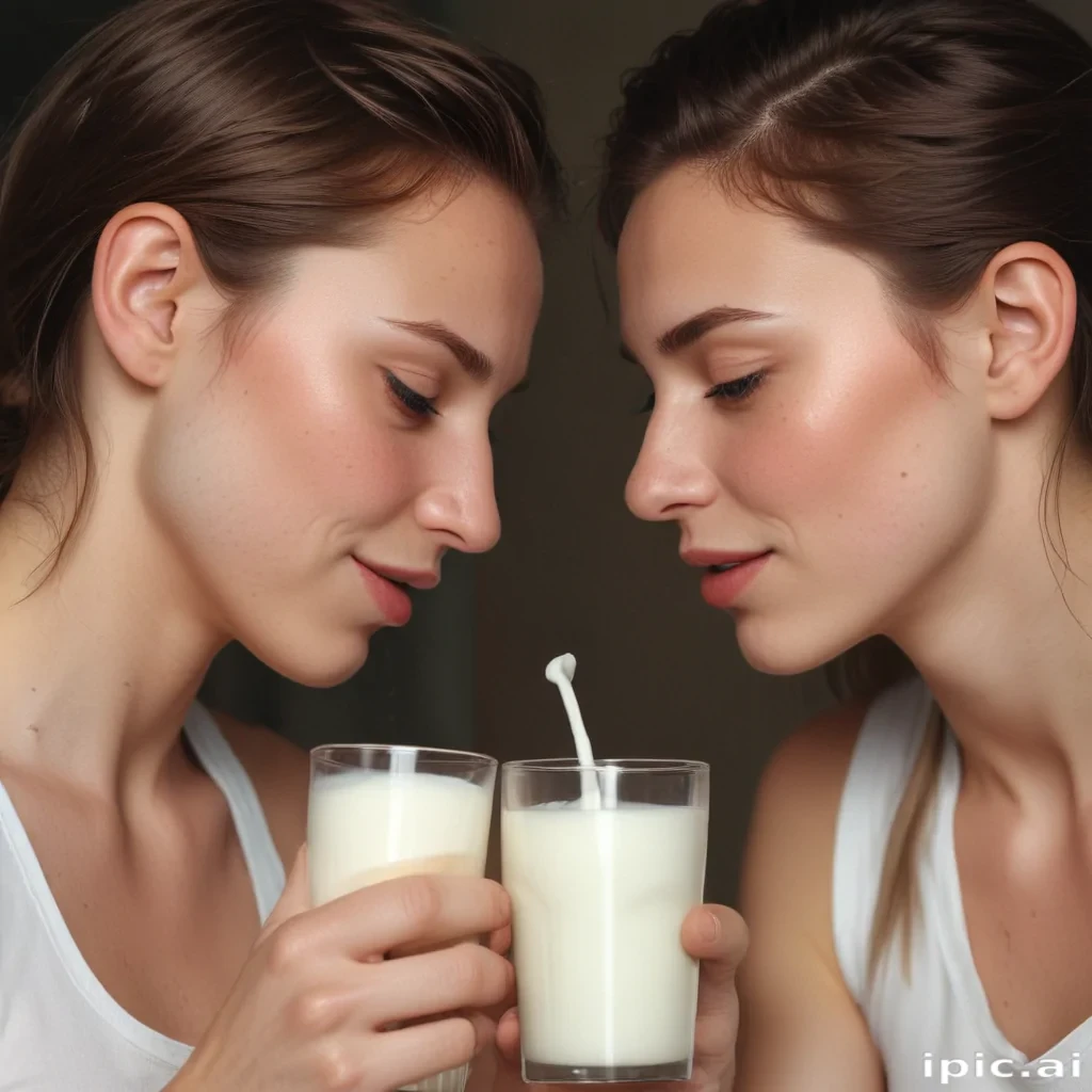 lesbians drinking milk