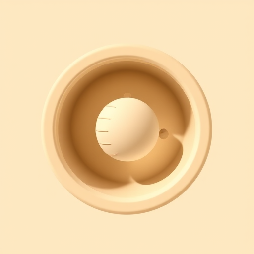 Create a high-resolution digital illustration of a light beige bell with a smooth surface and a round clapper inside, using a DSLR camera with a f/8 aperture, 50mm lens, and natural light to enhance details and shadows.