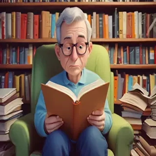 cartoon of reading