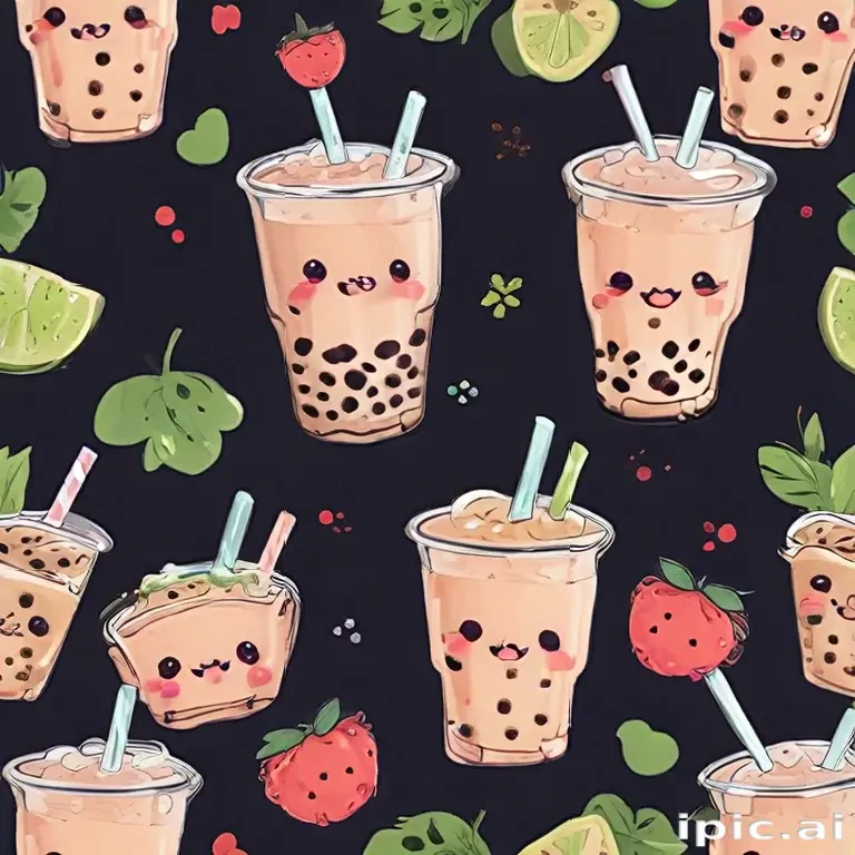 cute boba tea wallpapers