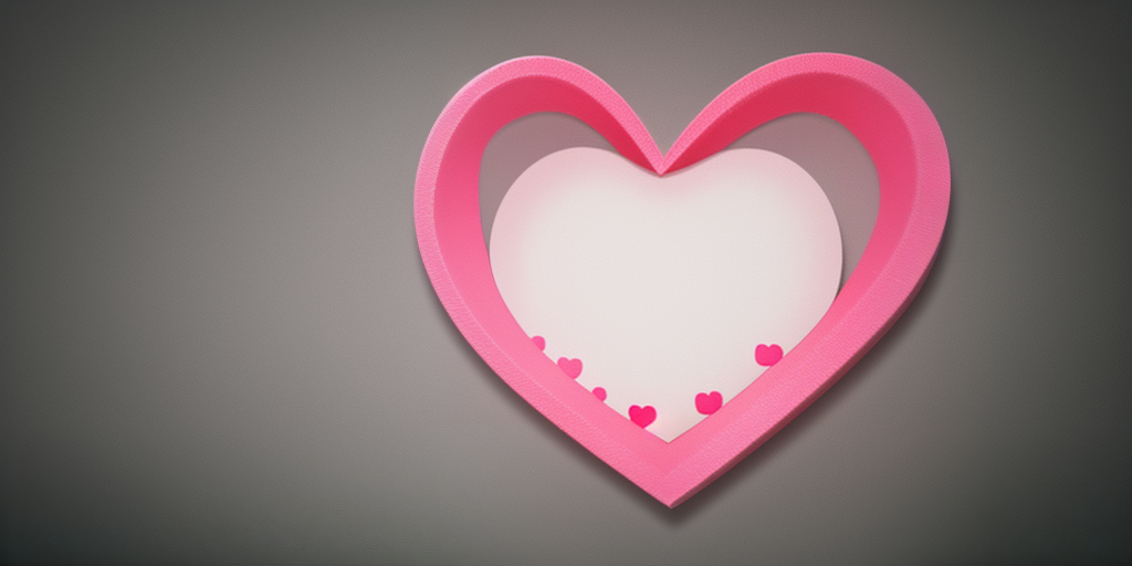 A Charming Pink Heart Frame with Floating Hearts for Romantic Decor.