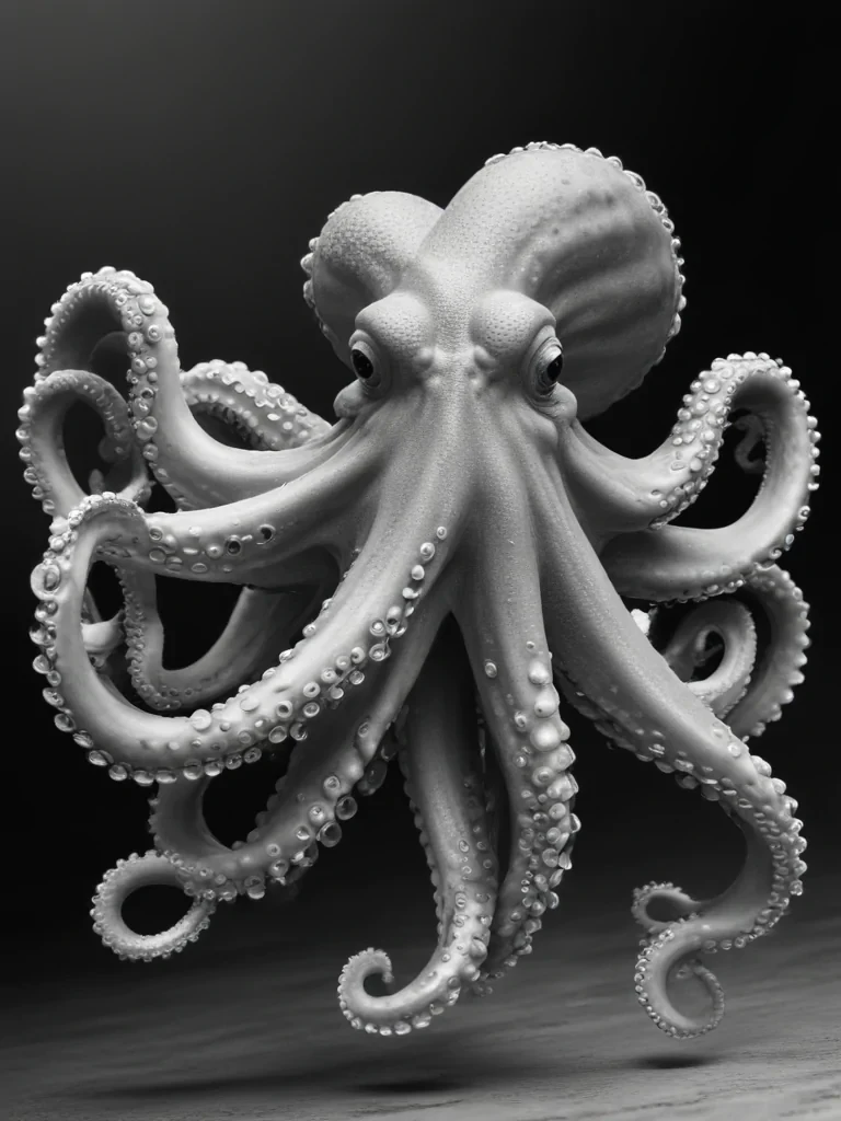octopus clipart black and white