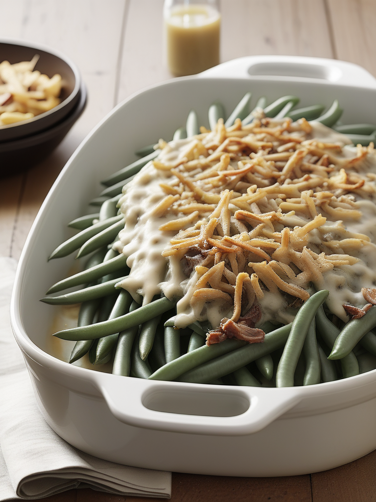 green bean casserole with worchestire sauce
