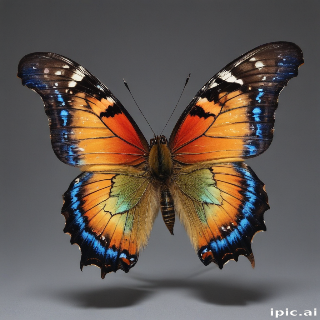 Vibrant Butterfly Displaying Stunning Colors Against a Neutral Background