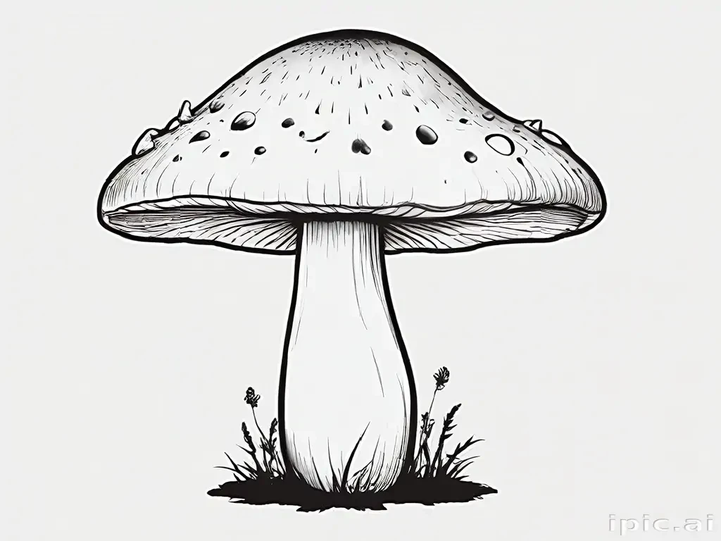 mushroom clipart black and white