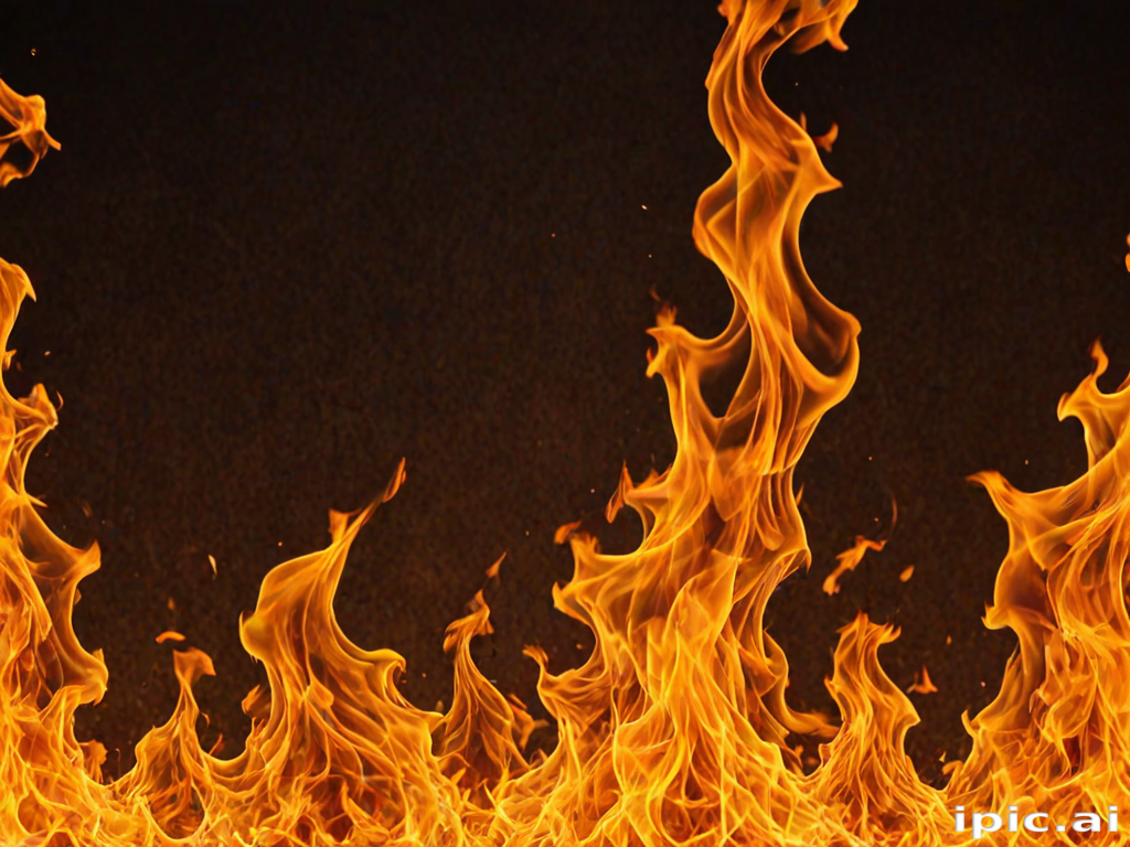 Dancing Flames Against a Dark Background: A Captivating Fire Display.