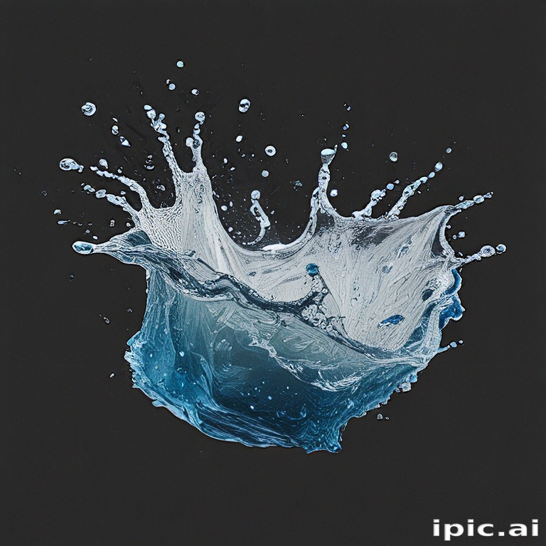Dynamic Splash of Water Against a Dark Background Capturing Motion and ...