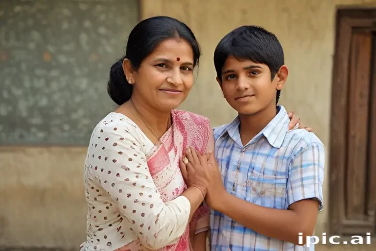 indian son with mom