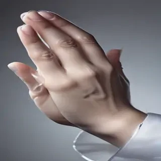 transparent praying hands