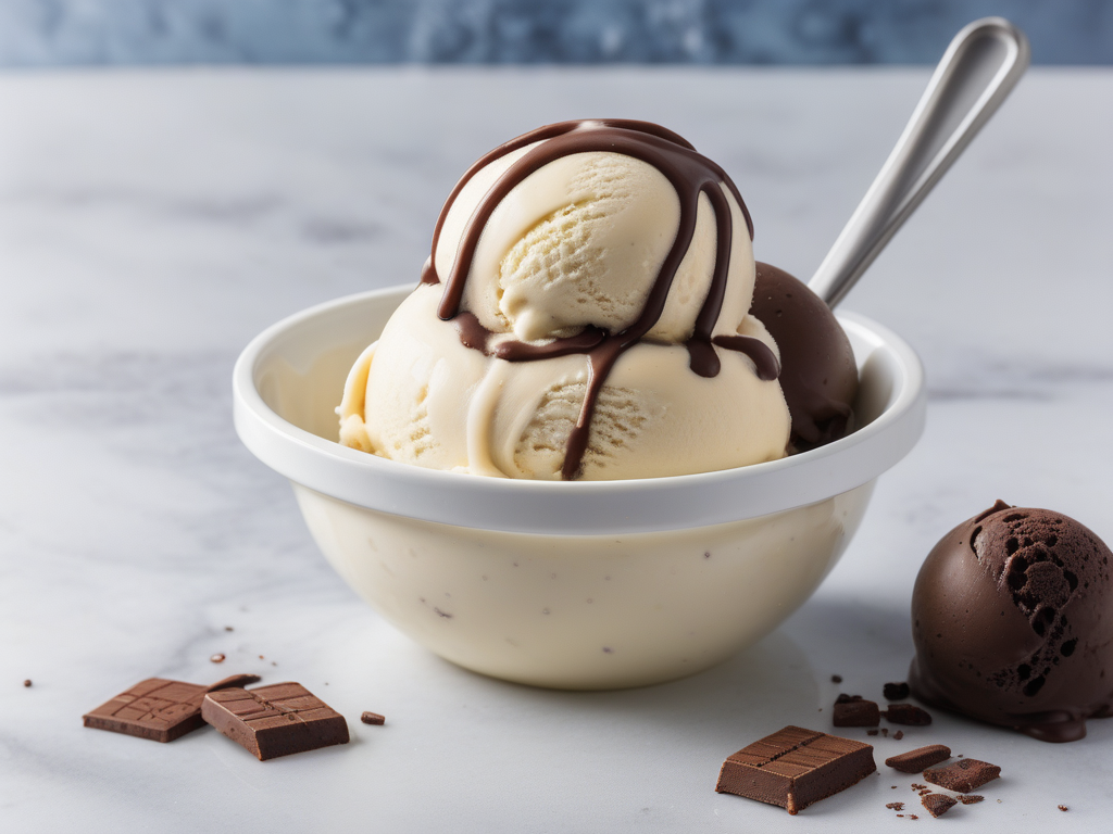 vanilla and chocolate ice cream