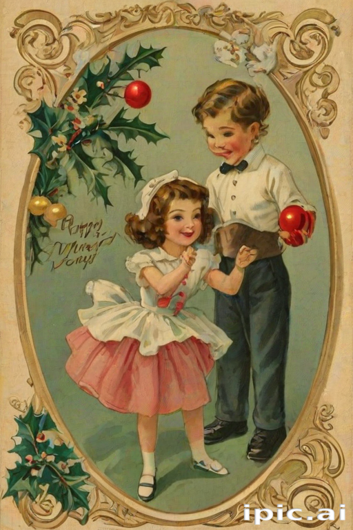 happy new year vintage
