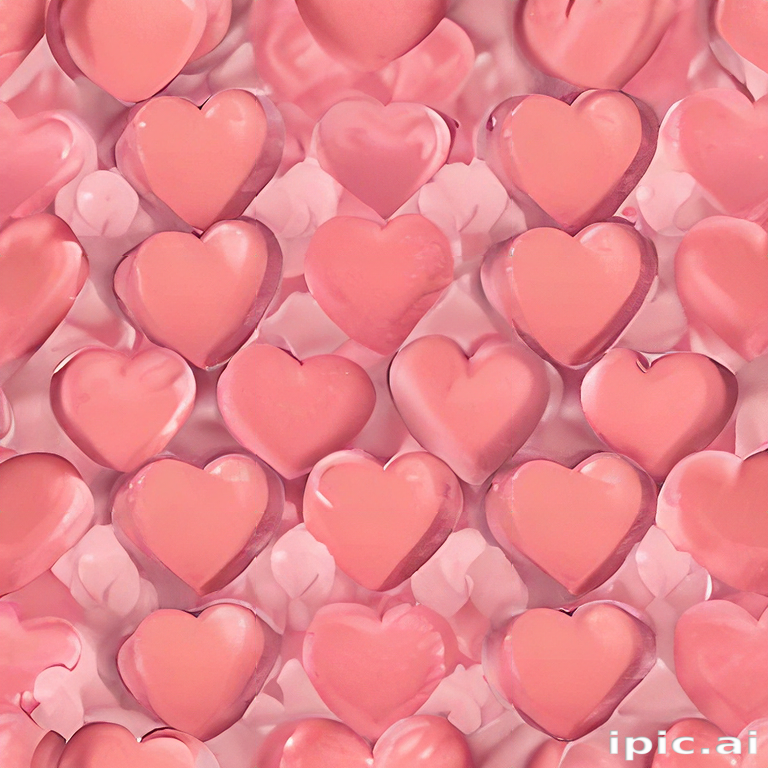 A Colorful Array of Shiny Pink Hearts on a Soft Background.