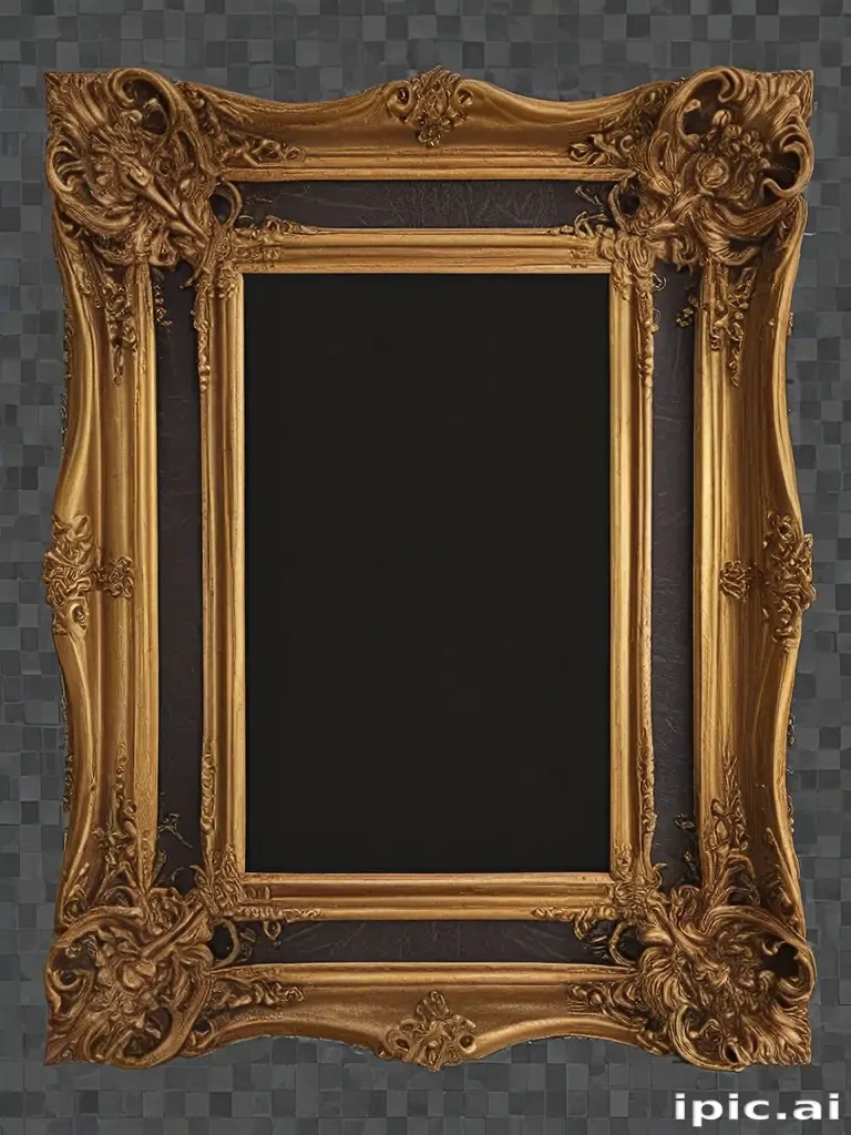 rectangle golden frame png