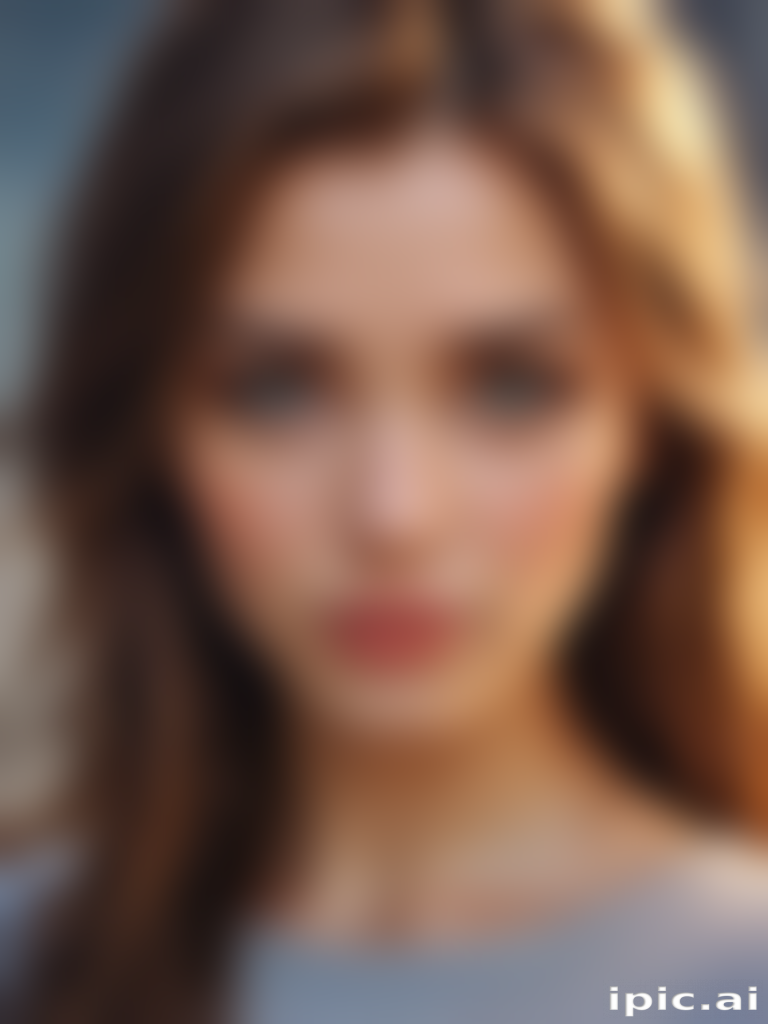 Portrait of a Young Woman with Long Hair Against a Blurred Background
