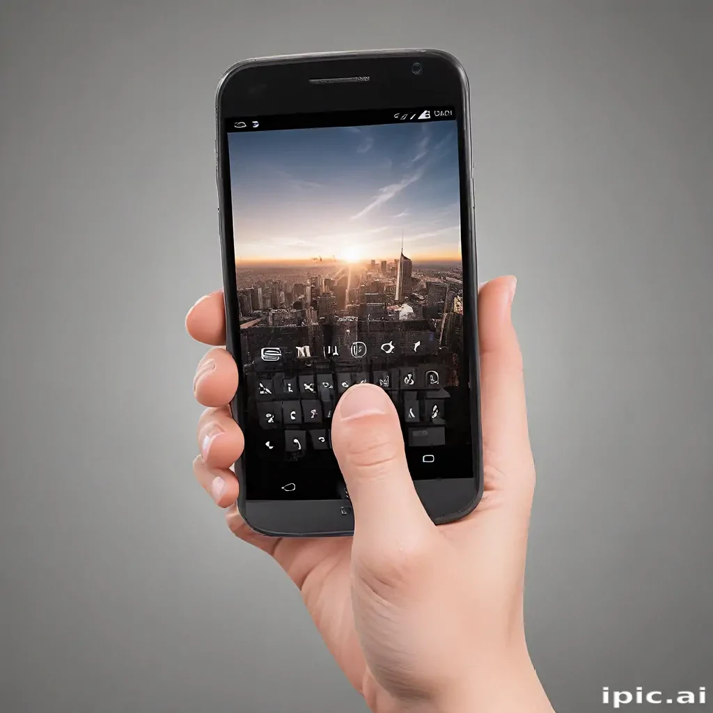 hand holding phone png