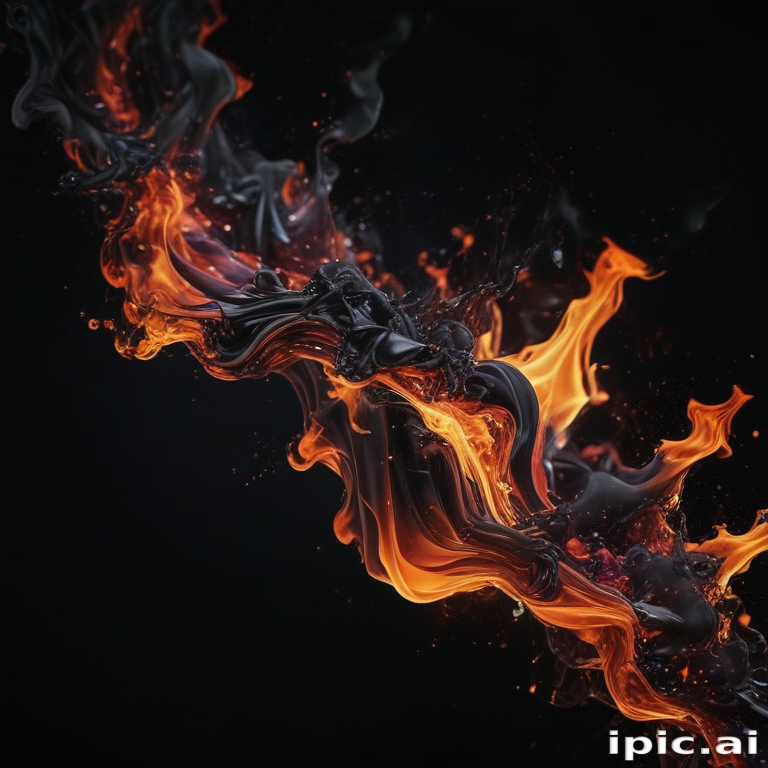 Dynamic Flow of Fire and Smoke Creating a Captivating Visual Dance