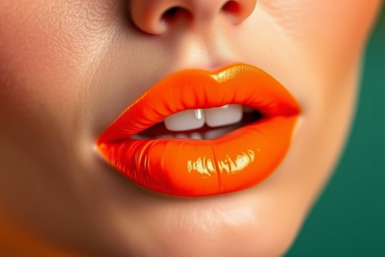 Neon orange liquid lip color named "Electric Citrus," providing electrifying brightness and a satin finish that lasts all day