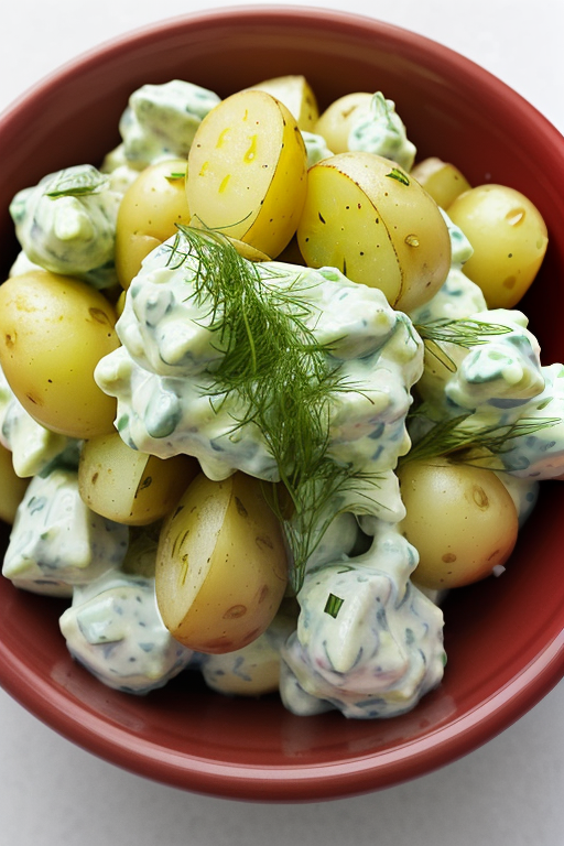 potato salad with dill and pickles