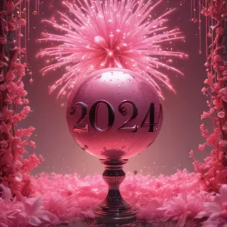 pink happy new year 2024