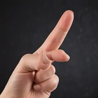 middle finger transparent