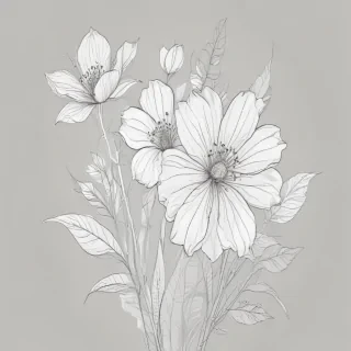 floral line art