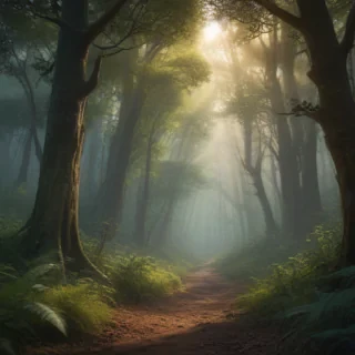 beautiful magical forest background