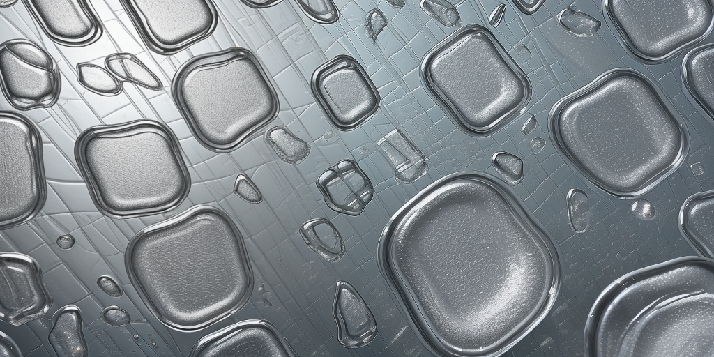 Abstract Close-Up of Water Droplets on a Metallic Surface with Texture